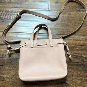 Madewell Pink Leather Crossbody Transport Tote
